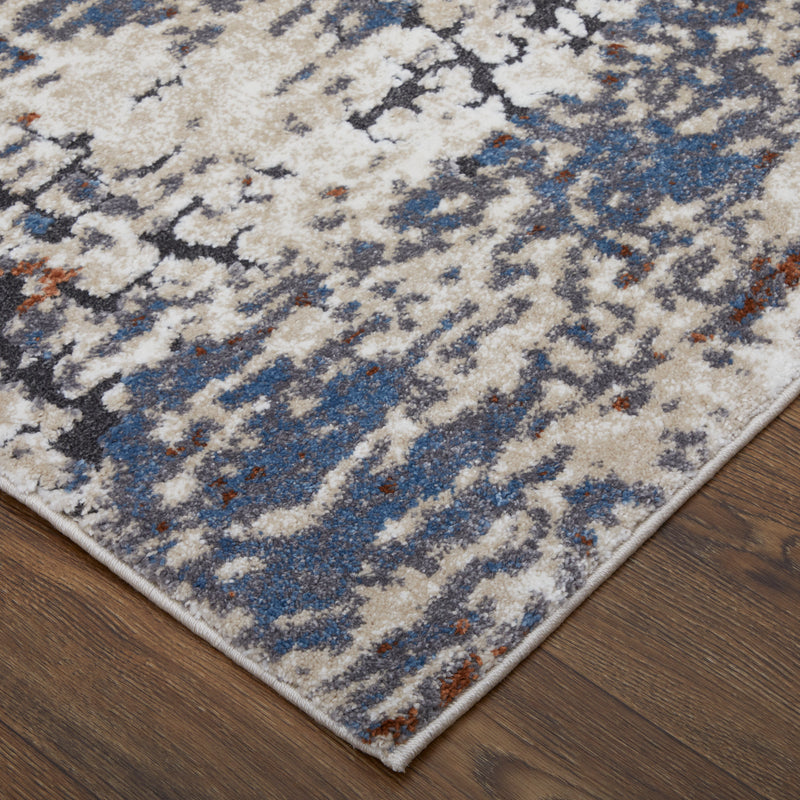 Gilmore Modern Abstract, Ivory/Blue/Gray