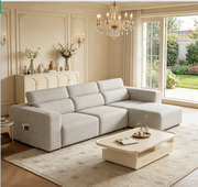 Power Reclining Sofa, Electric 3-Seat Recliner Sofa Modular Couch with Bluetooth stereo, Wireless Charging, Side Pocket, Power Recliner Couch for Living Room, Home Theater, Apartment