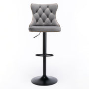 Swivel Barstools Adjusatble Seat Height, Modern Upholstered Bar Stools With Backs Comfortable Tufted For Home Pub And Kitchen Island (Set of 2)