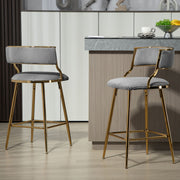 Counter Height Bar Stools With Powder Coating Base And Footrest (Set of 2) -