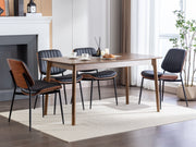 Dining Chairs (Set of 2) Mid-Century Modern Retro Chair With Walnut Bentwood Back Upholstered Seat Metal Legs Adjustable Foot For Kitchen Dining Room Chairs