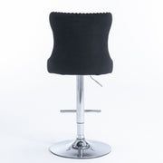 Swivel Barstools Adjusatble Seat Height From 25-33", Modern Upholstered Base Bar Stools With Backs Comfortable Tufted For Home Pub And Kitchen Island (Set of 2)
