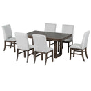 Switch Topmax - 7 Piece Traditional Extendable Dining Table Set With Butterfly Leaf And 6 Upholstered Dining Table Set 2 image