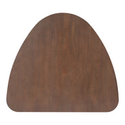 3-Piece Modern Table Set - Triangular Side Table & 2 Curved Wood Chairs, Minimalist Space-saving Brown Finishes for Living Room, Kitchen, Small Space, Easy to Assemble