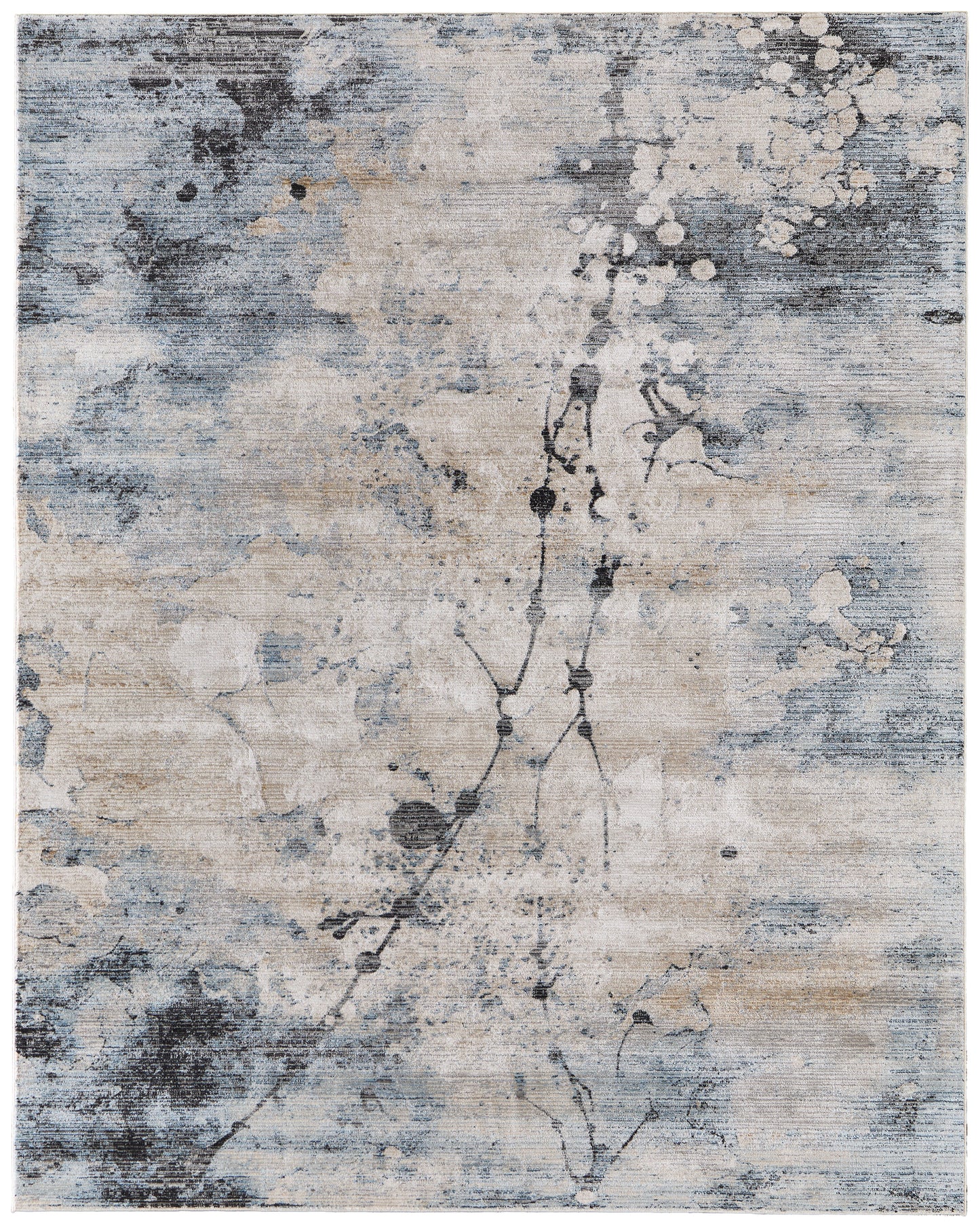 Sonora Modern Abstract, Blue/Ivory/Tan