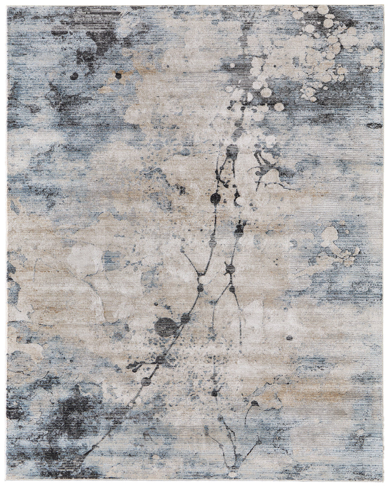 Sonora Modern Abstract, Blue/Ivory/Tan