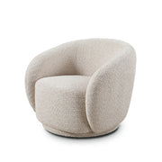 Swivel Accent Chair, Boucle Fabric Upholstered Barrel Chair, Single Sofa Single Armchair for Living Room