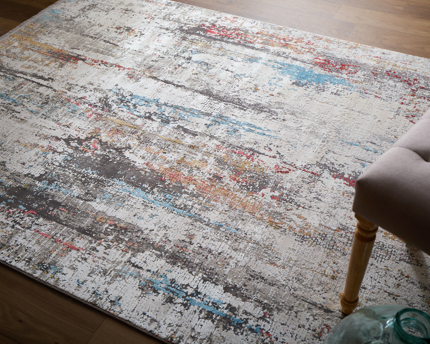 Cadiz Modern Abstract, Gray/Red/Blue
