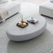 53.35''Fiberglass Elliptical Coffee Table for Living Room Vintage Table,Matte Rocks Table front of the Sofa, Irregular Center Table,No Need Assembly