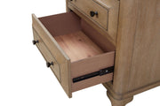 Queen Canopy Bedroom Set With A 2 Drawer Nightstand A Dresser With Poster Mirror And A Door Chest - Sand