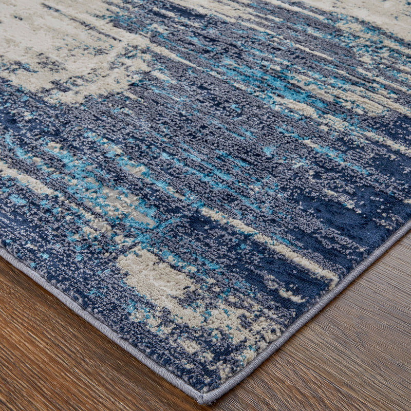 Indio Modern Abstract, Tan/Blue/Ivory