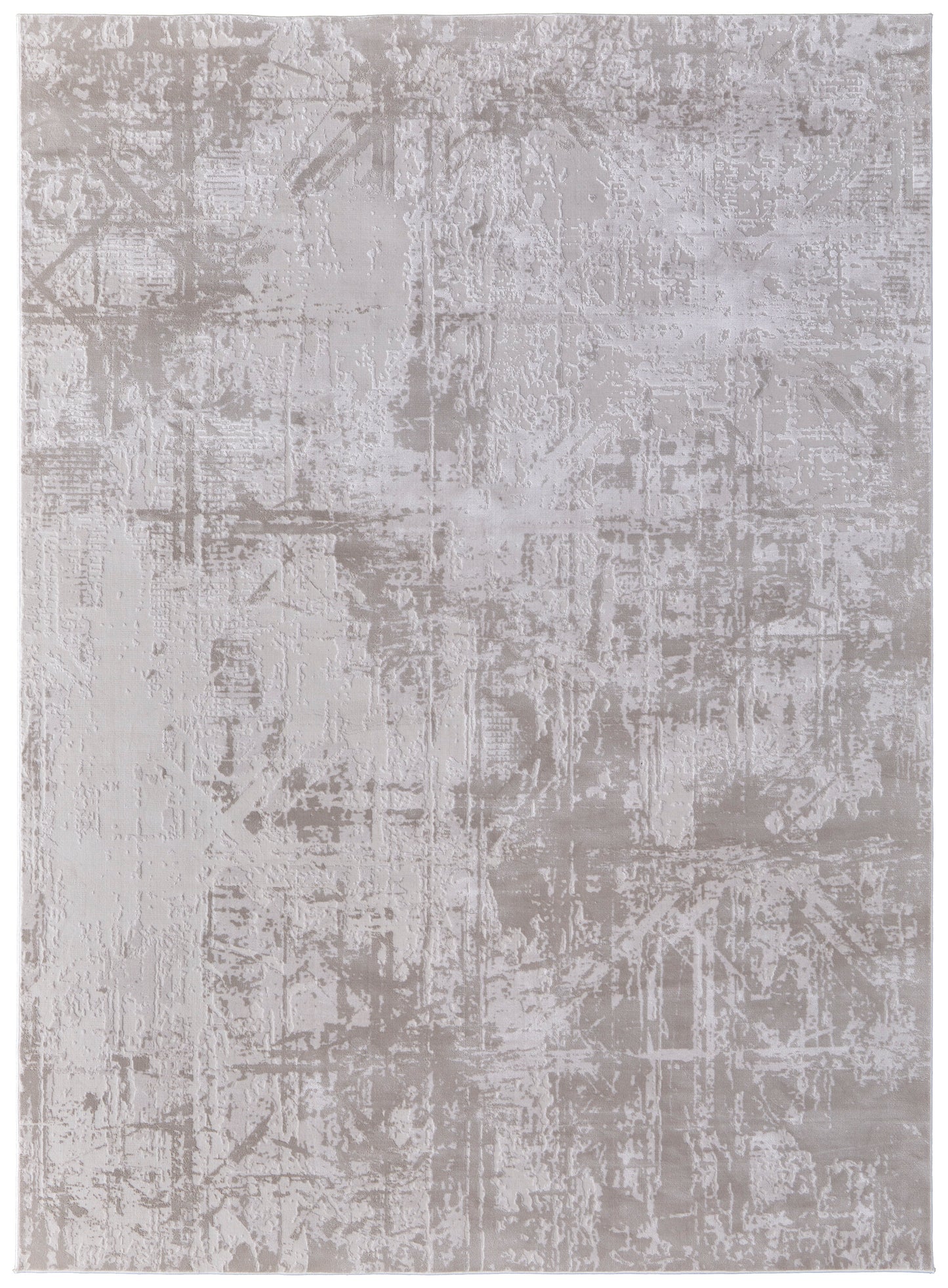 Prasad Modern Abstract, Ivory/Taupe/Silver