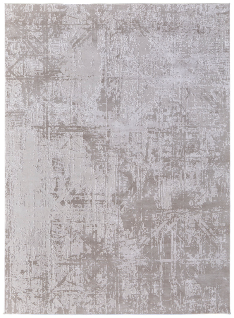 Prasad Modern Abstract, Ivory/Taupe/Silver