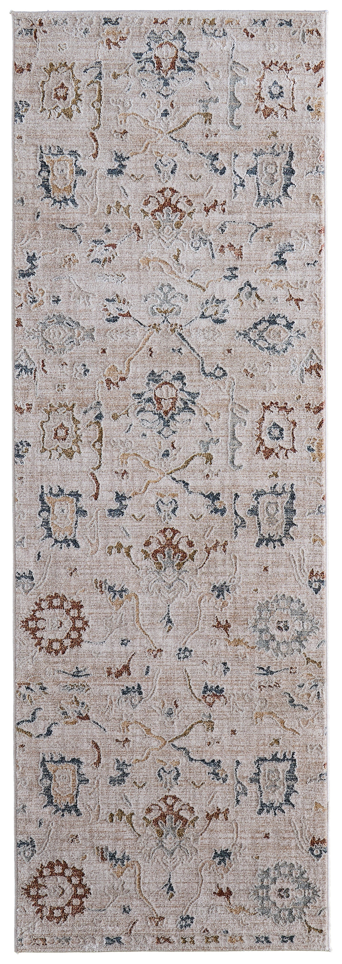 Pasha Transitional Floral & Botanical, Ivory/Blue/Gold