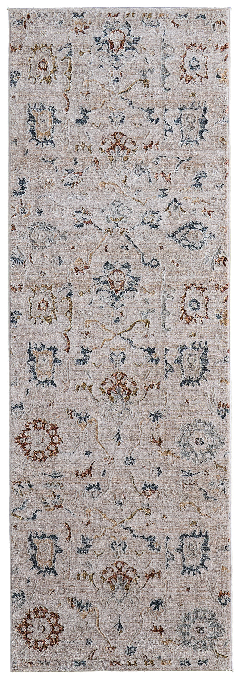 Pasha Transitional Floral & Botanical, Ivory/Blue/Gold