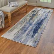 Clio Modern Abstract, Blue/Orange/Ivory
