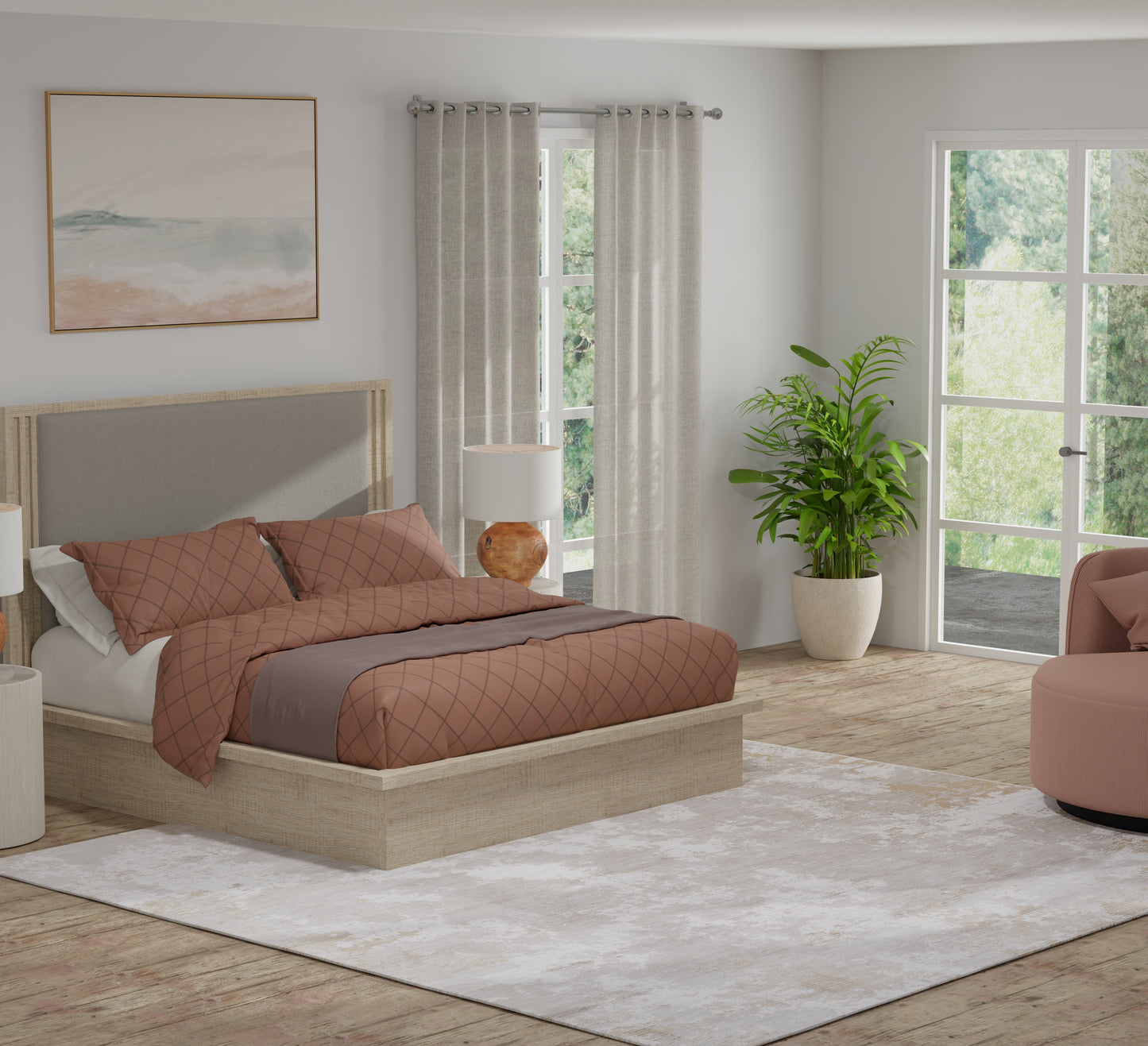 Sonora Modern Abstract, Gray/Ivory/Brown