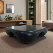 Modern Coffee Table Faux Travertine Textured for Livingroom/Office
