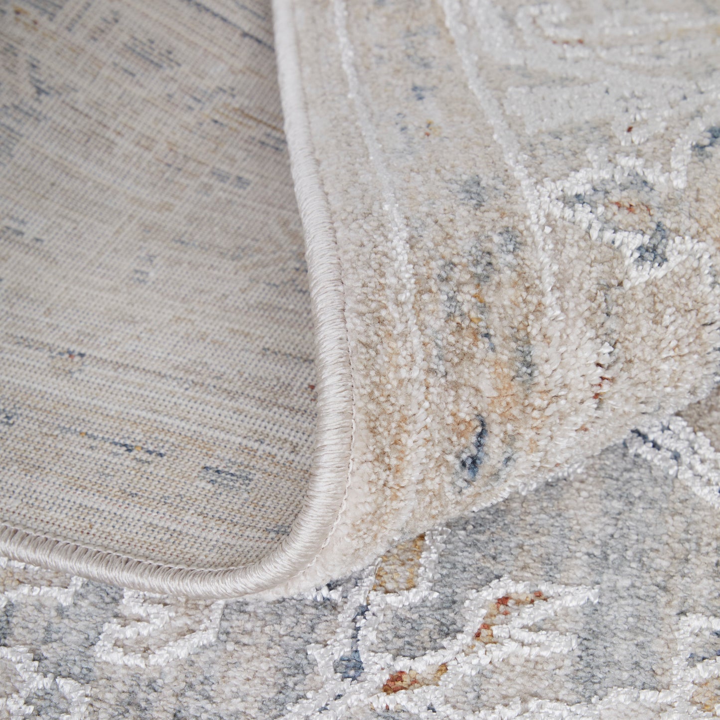 Pasha Transitional Medallion, Ivory/Taupe/Blue