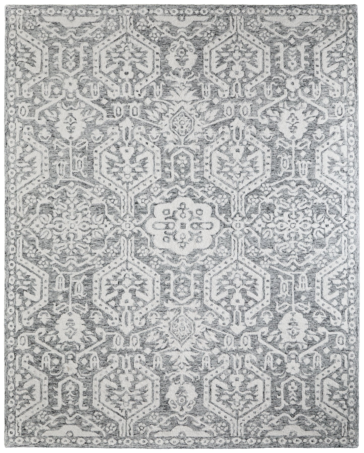 Belfort Traditional Geometric, Gray/White