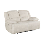 Modern Power Reclining Sofa Set 2pc Comfort Sofa Loveseat Charging Port Vanilla Beige Microfiber Upholstery Living Room Furniture