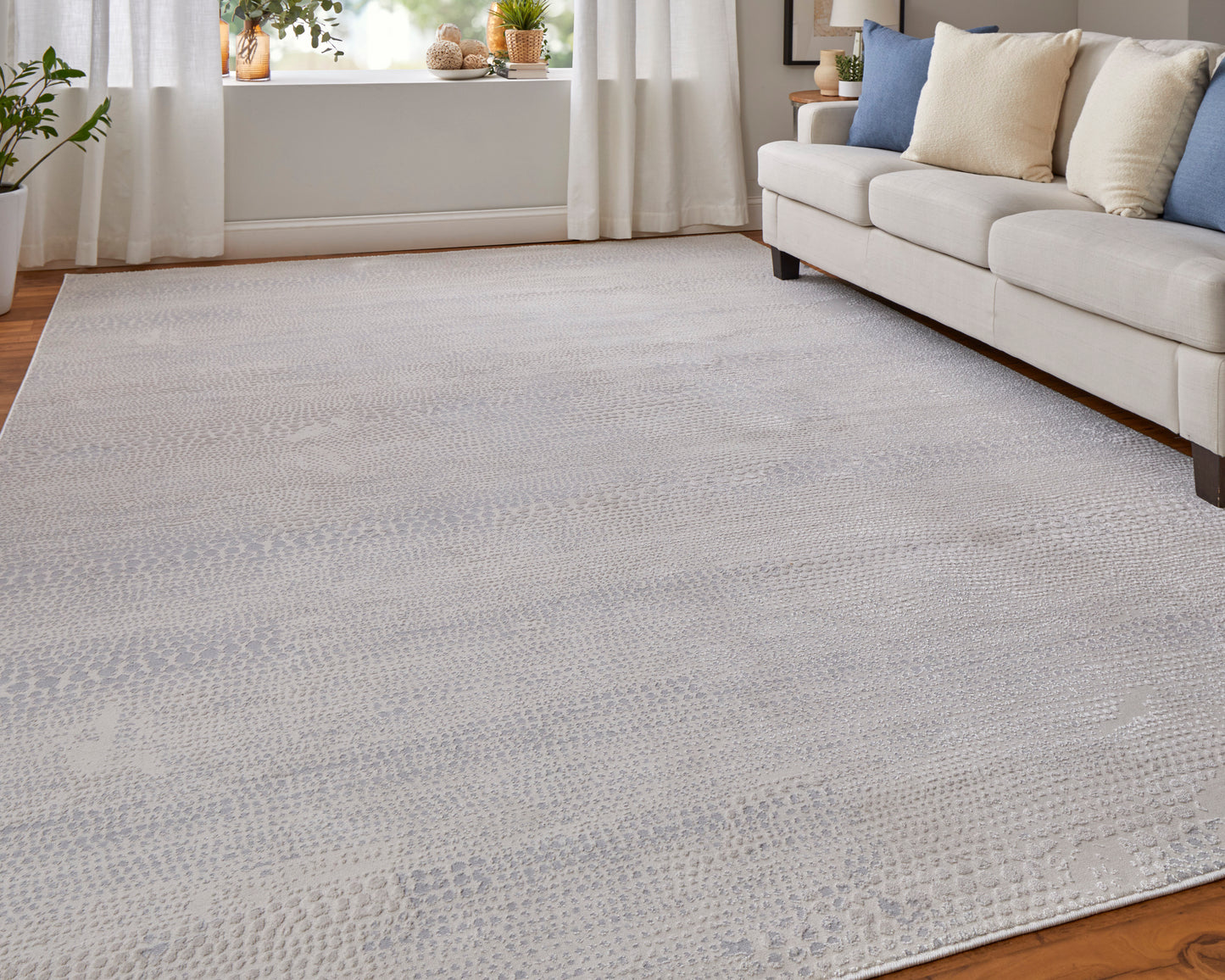 Prasad Modern Distressed, Ivory/Silver/Gray