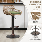 Modern Swivel Bar Stools Adjustable Counter Chairs With Footrest (Set of 2)