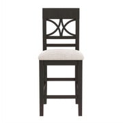 TOPMAX 6-Piece Wood Counter Height Dining Table Set with Storage Shelf, Kitchen Table Set with Bench and 4 Chairs,Rustic Style,Espresso+Beige Cushion (old sku: N717S000257AAP)