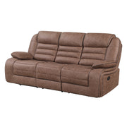 LUCIUS BROWN CONSOLE RECLINING LOVESEAT AND SOFA SET