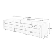 Stylish Sofa With Storage Seat And Cylindrical Backrest