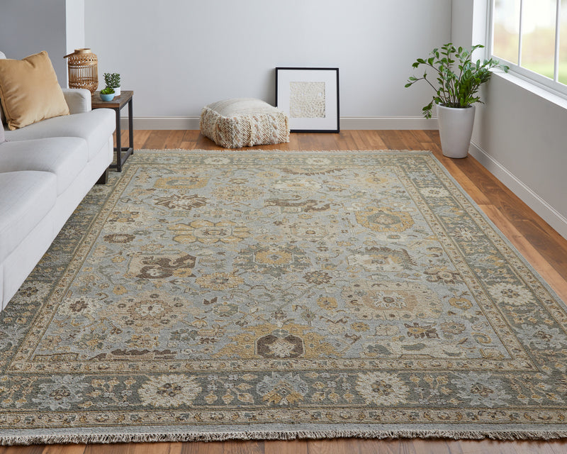 Corbitt Traditional Oriental, Blue/Gold/Gray