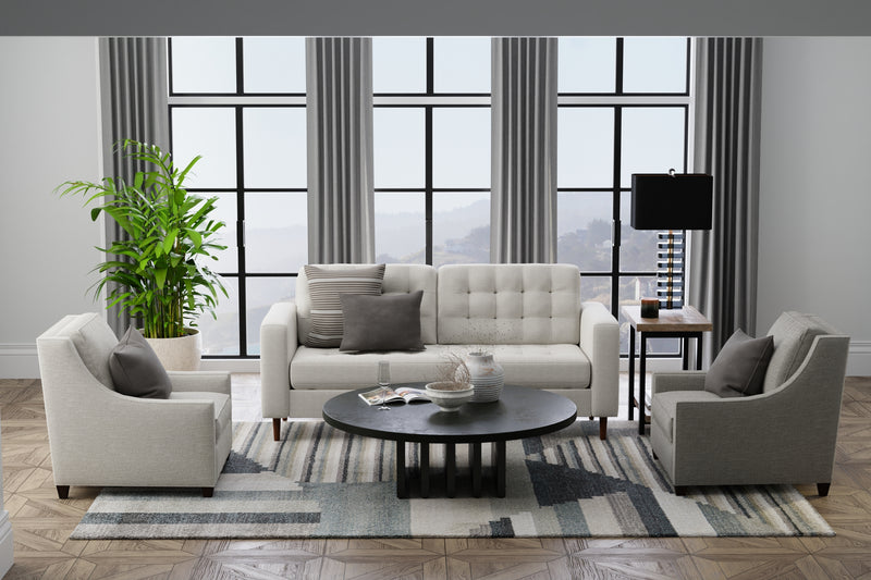 Richmond Modern Abstract, Ivory/Gray/Blue
