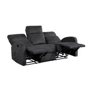 Reclining Sofa Set 3pc Dark Gray Sofa Loveseat Chair with Side Pockets Plush Foam Comfort Modern Wall-Hugger Design Living Room Furniture