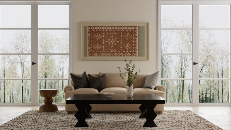Wallace Modern Ikat, White/Brown