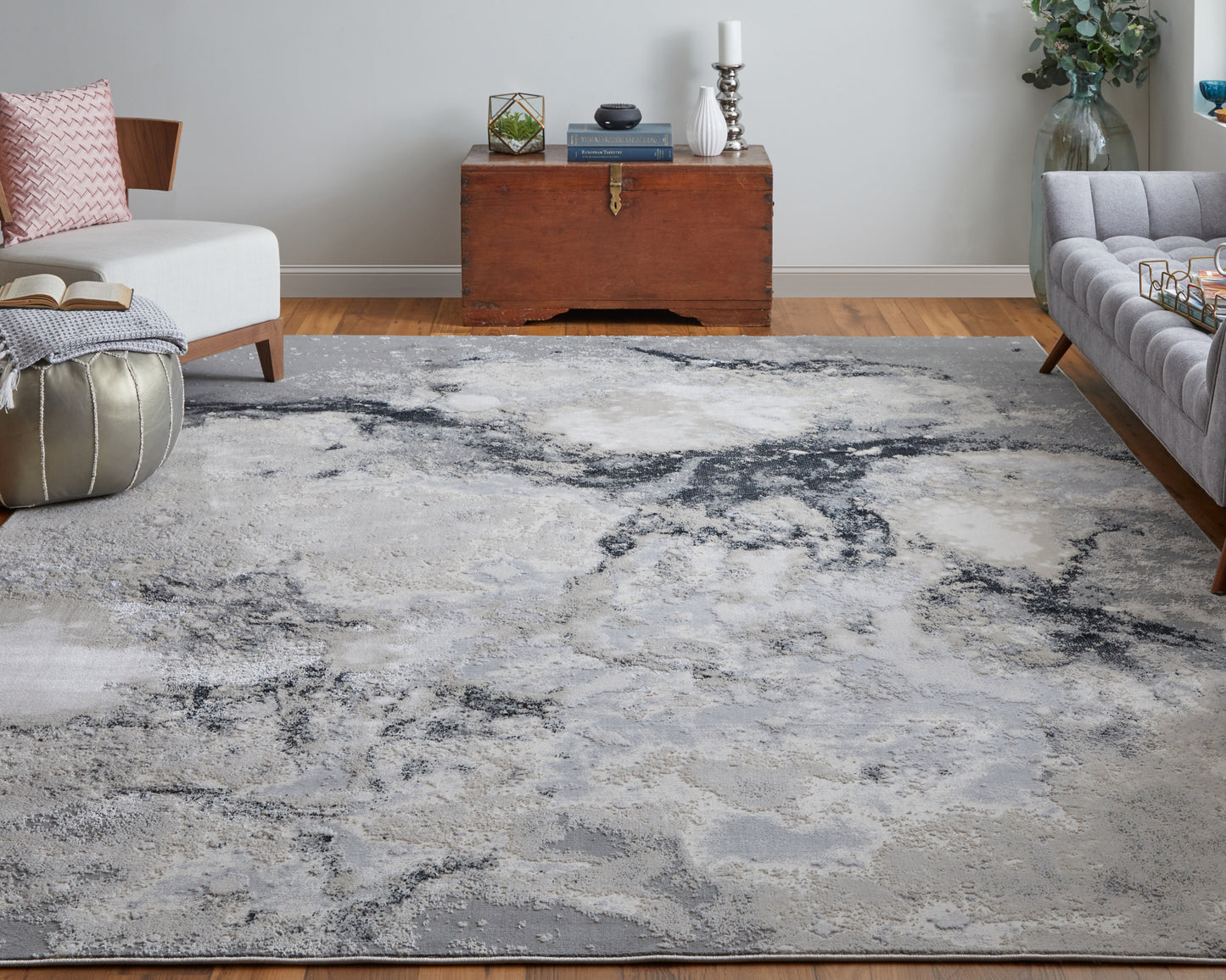 Astra Transitional Abstract, Gray/Ivory