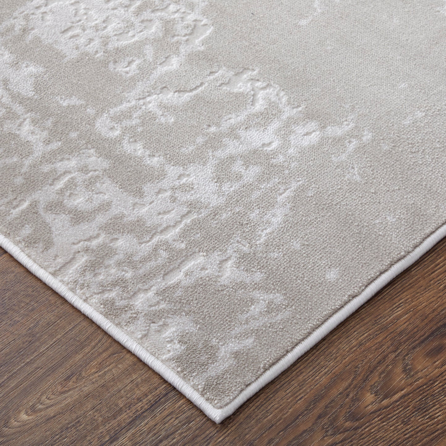 Prasad Modern Abstract, Ivory/Taupe/Silver