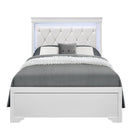 Switch Shaker - 5 Pieces Bedroom Set With Crystal Inspired Tufted Headboard And LED Lighting 3 image
