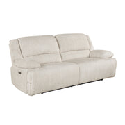 Modern Power Reclining Sofa Set 2pc Comfort Sofa Loveseat Charging Port Vanilla Beige Microfiber Upholstery Living Room Furniture