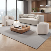 C3-2507, 3+1+1,  Luxury Modern Couch for Living Room, Beige Boucle Fleece Upholstered Comfy Couch for Apartment Home Office, Light Beige