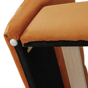 Full Size Velvet Upholstered Floor Bed, Pumpkin Orange