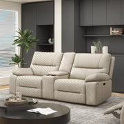 Malibu 79' Modern Power Motion 3-Piece Reclining Loveseat Sofa with Cup Holders, Cream Taupe Beige