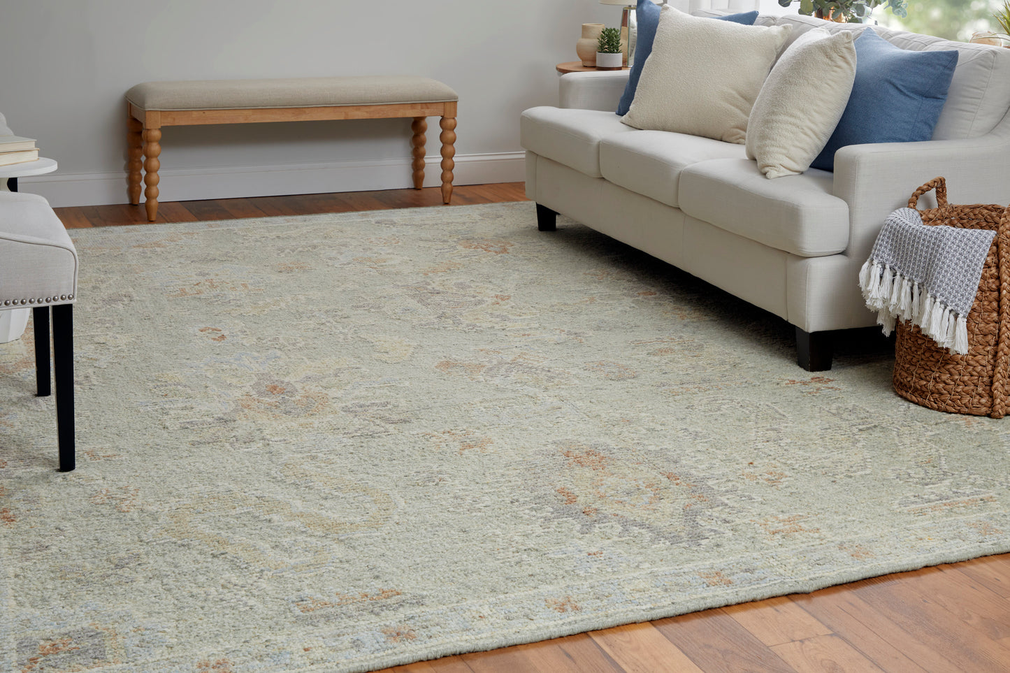 Grafton Transitional Floral & Botanical, Gray/Green/Blue