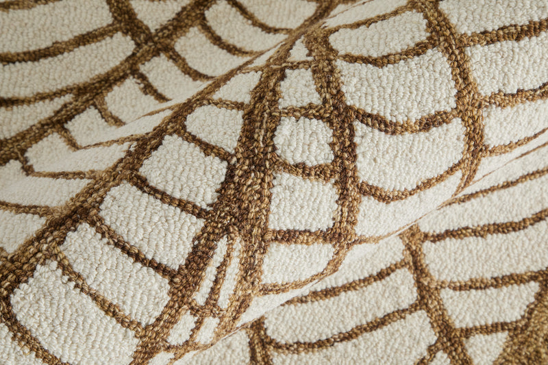 Wallace Modern Ikat, White/Brown