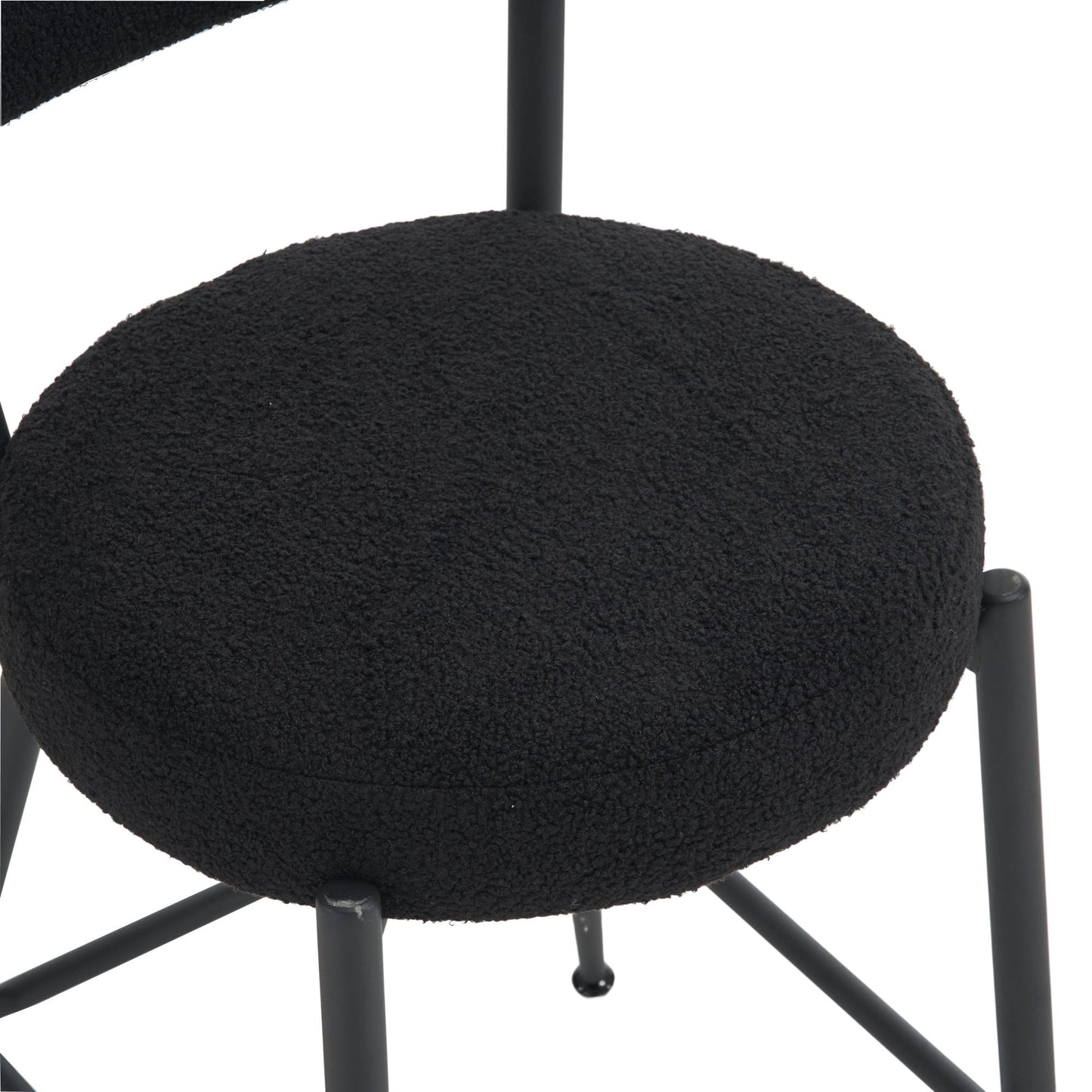 Modern Teddy Fabric Upholstered Bar Stools - Legs