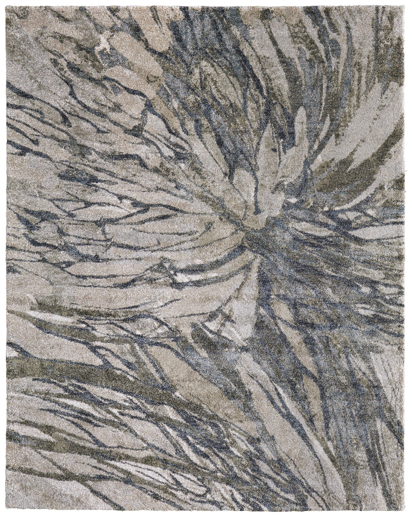 Skyview Modern Abstract, Gray/Green/Ivory