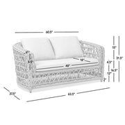 Everly - Frame Barrel Deep Seating Patio Loveseat Sofa Axroma Olefin - Oat Beige