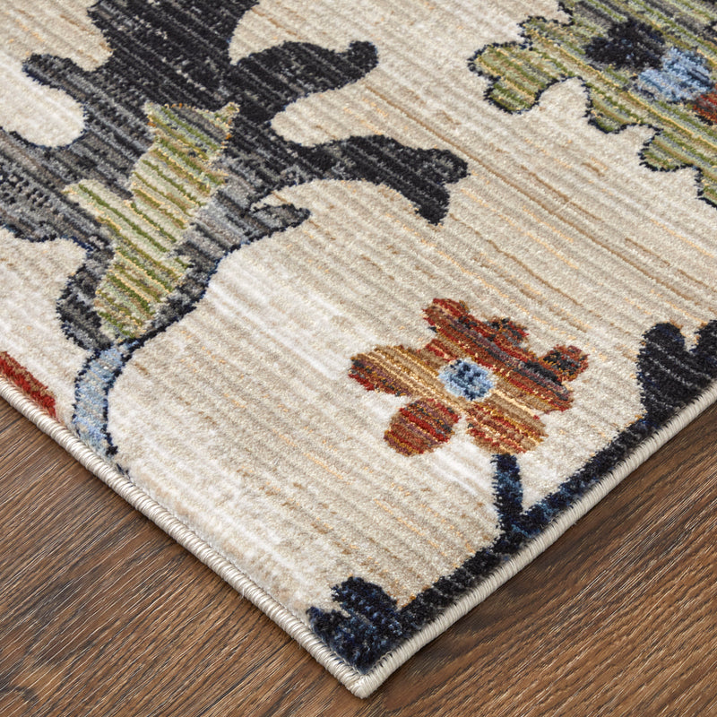Melrose Transitional Floral & Botanical, Ivory/Red/Blue