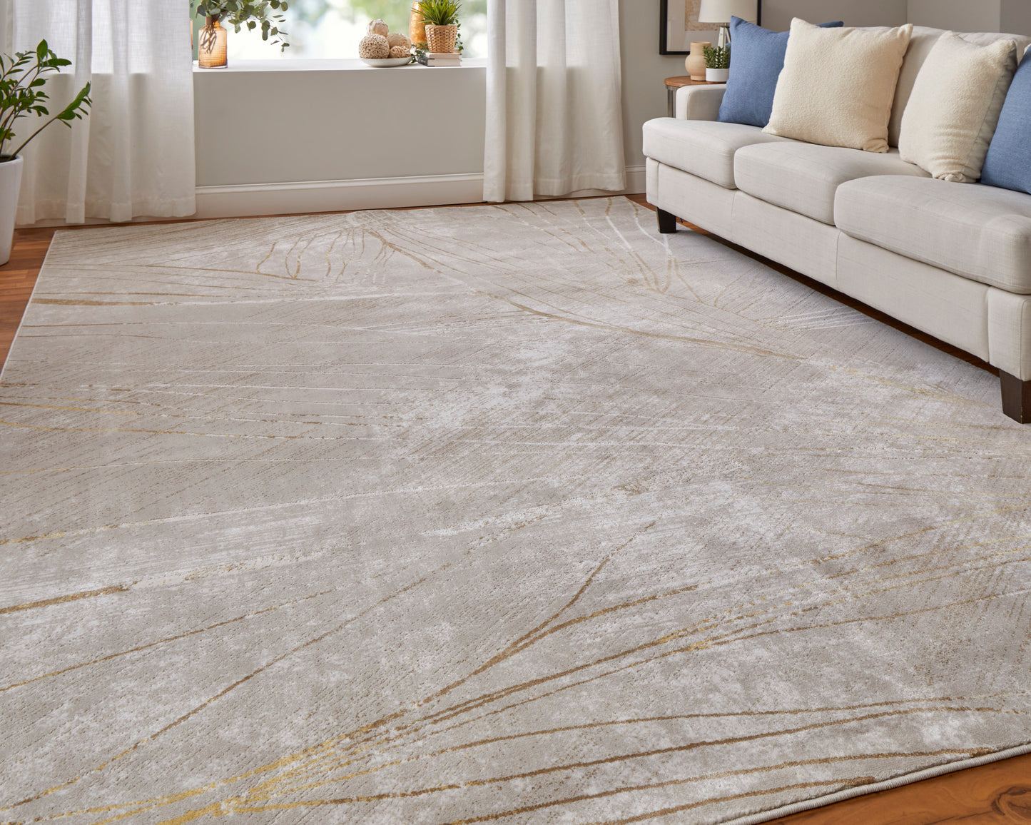 Waldor Modern Abstract, Taupe/Brown/Silver