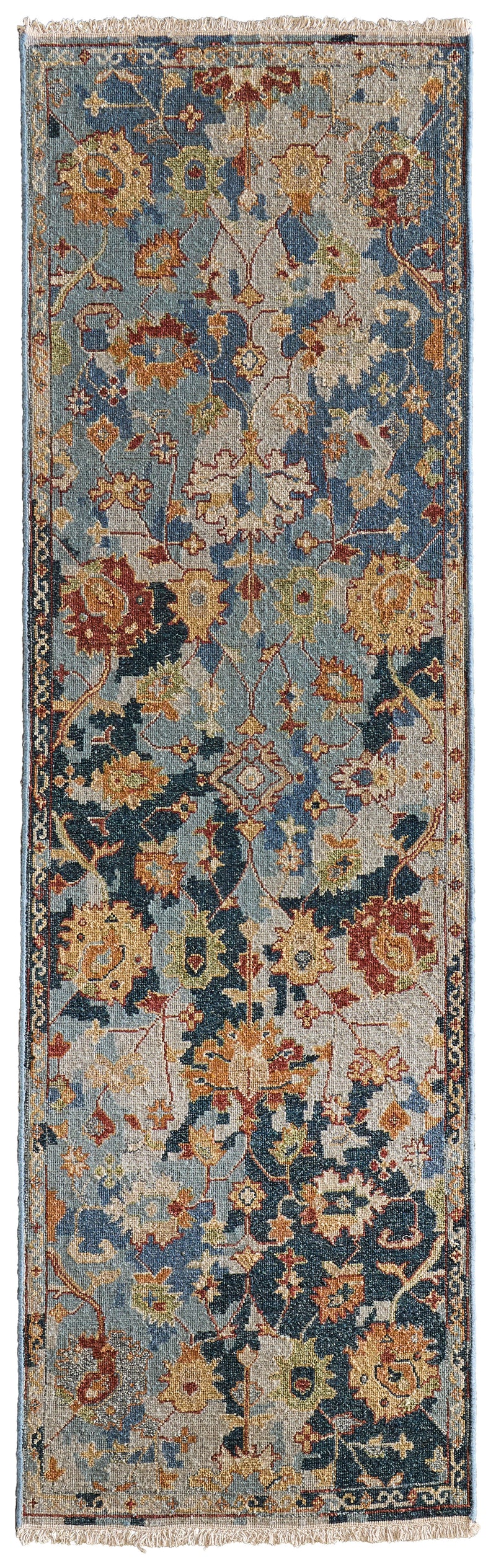 Leylan Transitional Floral & Botanical, Blue/Orange/Red
