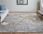 Astra Transitional Abstract, Gray/Gold/Ivory
